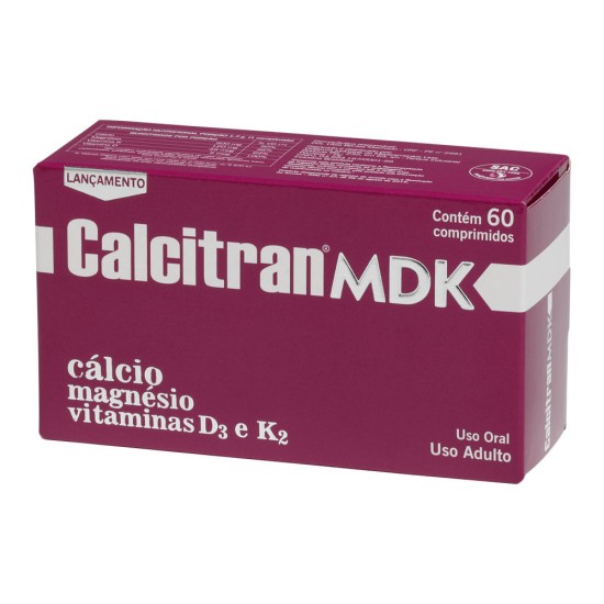 Calcitran Mdk 60 comprimidos - suplemento De cálcio, magnésio, vitamina D E K Para sua saúde óssea Calcitran Mdk 60 comprimidos - suplemento De cálcio, magnésio, vitamina D E K Para sua saúde óssea